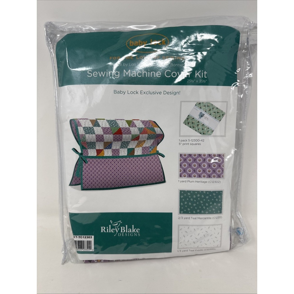 Riley Blake Designs Sewing‎ Machine Cover Kit KT-TC12303 Plum Teal White